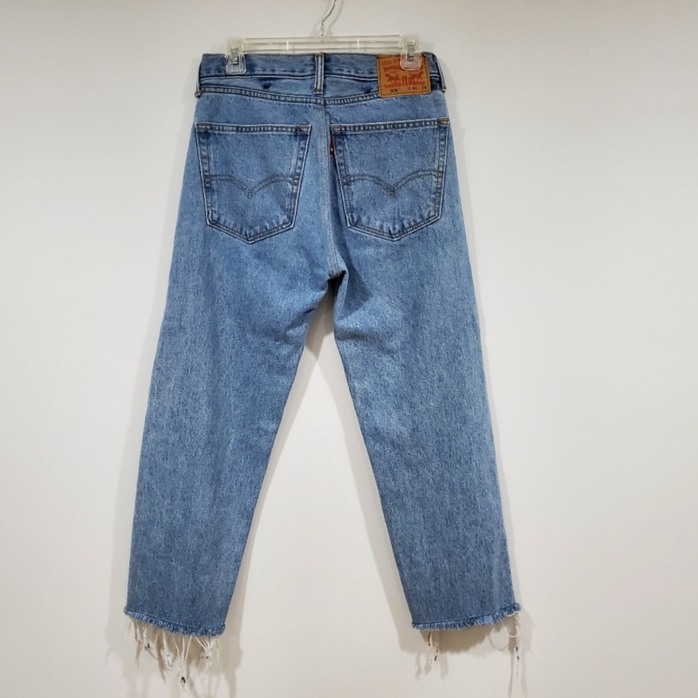 Levi's 505 Regular Fit Raw Hem Jean's Men's Size 30x25 - Picture 2 of 4